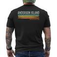 Vintage Stripes Anderson Island Wa Men's T-shirt Back Print