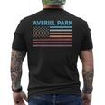 Vintage Sunset American Flag Averill Park New York Men's T-shirt Back Print