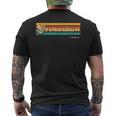 Vintage Sunset Stripes Germantown Iowa Men's T-shirt Back Print