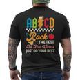 Vintage Testing Abcd Rock The Test Day Teachers Students Men's T-shirt Back Print