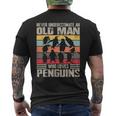 Vintage Never Underestimate An Old Man Who Loves Penguins Men's T-shirt Back Print