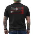 Vintage Usa American Flag Lacrosse Player Lover Patriotic Men's T-shirt Back Print