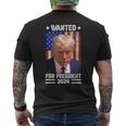 Vintage Usa Flag Wanted For President 2024 Trump Hot Men's T-shirt Back Print