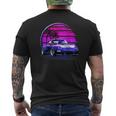 Vintage Vaporwave Retro Sunset 80S Car Men's T-shirt Back Print