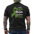 I Wear Lime Green For My Son Lymphoma Awareness Mens Back Print T-shirt