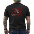 I Wear Red For My Dad Heart Disease Red Ribbon Awareness Mens Back Print T-shirt