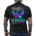 I Wear Teal And Purple For My Brother Suicide Prevention Men's T-shirt Back Print