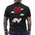 Weasel Heart Balloon Weasel Lover Valentine's Day Men's T-shirt Back Print