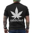 Weed Marijuana Addicted 420 Day Weed Leaf Vintage Retro Men's T-shirt Back Print