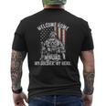 Welcome Home My Dad Deployed Military Deployment Themed Mens Back Print T-shirt