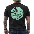 Witch Silhouette Moon Cat Bats Witchcraft Frequent Flyer Men's T-shirt Back Print