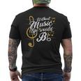 Without Music Life Would B Flat Ii Music Quotes Men's T-shirt Back Print