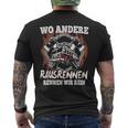 Wo Andere Rausrennen Wir Rein Feuerwehr T-Shirt mit Rückendruck