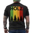 Wooden Vintage Woodcutter Forestry Forestry T-Shirt mit Rückendruck
