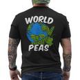World Peas Pun Peace On Earth Globe Pea Pods Men's T-shirt Back Print