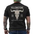 Yellowstone National Park Bison Skull Buffalo Vintage Men's T-shirt Back Print