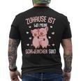 Zuhause Ist Wo Meine Schweinchen Sind Landwirt Schwin T-Shirt mit Rückendruck