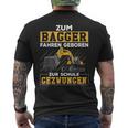 Zum Bagger Fahren Geboren Zur Schule Zwungen T-Shirt mit Rückendruck