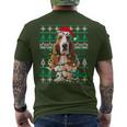 Basset Hound Dog Christmas Ugly Christmas Sweater Men's T-shirt Back Print
