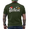 Believe Christmas Jesus Christmas Men's T-shirt Back Print