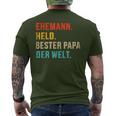 Bester Papa Der Welt Husband Hero Father's Day Christmas T-Shirt mit Rückendruck