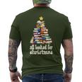 All Booked For Christmas Book Christmas Tree Men's T-shirt Back Print