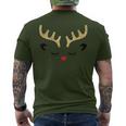 Cute Christmas Reindeer Red Nose Girls HolidayMen's T-shirt Back Print