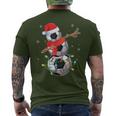 Dabbing Soccer Christmas Lights Snowman Santa Sweater Ugly Men's T-shirt Back Print