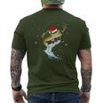 Bass Fishing Santa Hat Christmas Pajama Fishermen Fish Men's T-shirt Back Print