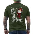 Snowman Let It Snow Snowflakes Merry Christmas Men's T-shirt Back Print