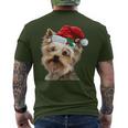 Yorkie Dog Christmas Lights Men's T-shirt Back Print