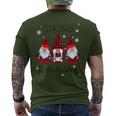 Gnome For The Holidays Buffalo Plaid 3 Gnomes Christmas Xmas Men's T-shirt Back Print