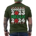 Goodbye 2023 Hello 2024 Christmas Xmas Happy New Year's Eve Men's T-shirt Back Print