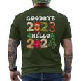 Goodbye 2023 Hello 2024 Happy New Year Christmas Xmas Men's T-shirt Back Print