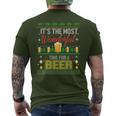 It's The Most Wonderful Time For A Beer Ugly Sweater Xmas Men's T-shirt Back Print