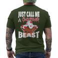 Just Call A Christmas Beast Cute Ginger Bread Star Cookie Men's T-shirt Back Print