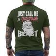 Just Call A Christmas Beast With Cute Saint Nick Men's T-shirt Back Print