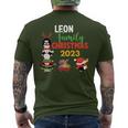 Leon Family Name Leon Family Christmas Men's T-shirt Back Print
