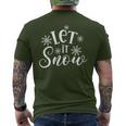 Let It Snow Christmas Positive Slogan Black And White Xmas Men's T-shirt Back Print