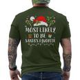 Most Likely To Be Christmas Santa's Favorite Family Pajamas Men's T-shirt Back Print