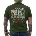 Most Likely To Eat All Of The Cookies Family Christmas Men's T-shirt Back Print