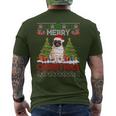Merry Christmas Santa Light Pug Dog Family Ugly Sweater Men's T-shirt Back Print