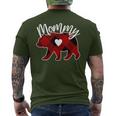 Mommy Bear Christmas Buffalo Plaid Red White & Black Men's T-shirt Back Print