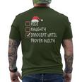 Nice Naughty Innocent Until Proven Guilty Santa Hat Xmas Men's T-shirt Back Print