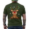 Red Nose Rudolph Reindeer Costumes Christmas Family Matching Men's T-shirt Back Print