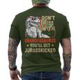 Retro Grandpa Rex Saurus Father's Day Christmas Dinosaurs Men's T-shirt Back Print