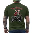 Santa Riding A Motorbike Christmas Motorcycle Christmas Men's T-shirt Back Print
