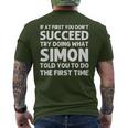 Simon Name Personalized Birthday Christmas Joke Men's T-shirt Back Print