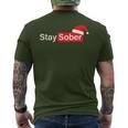 Stay Sober Santa Hat Men's T-shirt Back Print