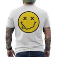 70S Yellow Smile Face Cute Happy X Eyes Smiling Face Men's T-shirt Back Print